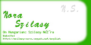 nora szilasy business card